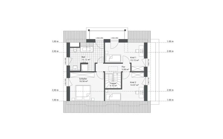 Danhaus - Musterhaus Dreamline-E-138 E2 Dachgeschoss