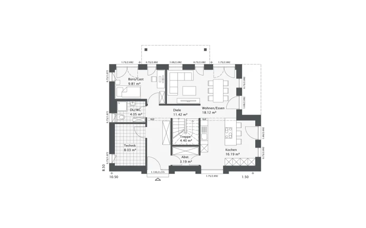 Danhaus - Musterhaus Dreamline-E-138 E2 Erdgeschoss