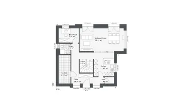 Grundriss Satteldach Dreamline-E-140 E1 von Danhaus