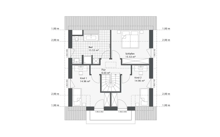Danhaus - Musterhaus Dreamline-E-140 E2 Dachgeschoss