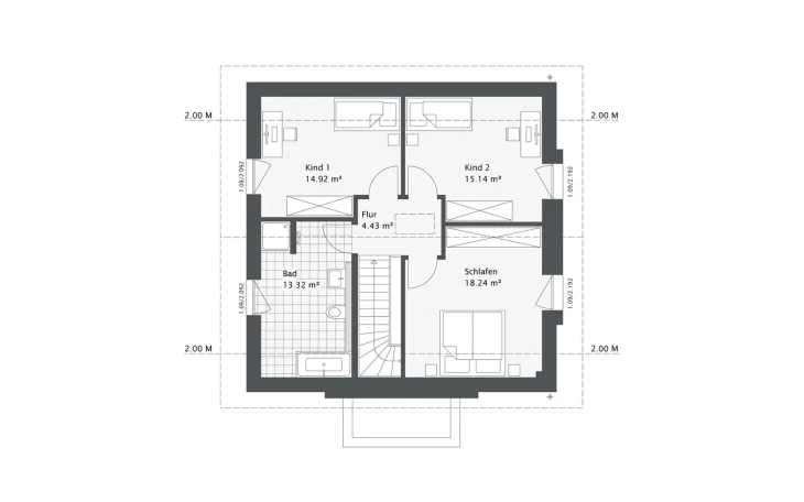 Danhaus - Musterhaus Dreamline-E-140 E3 Obergeschoss