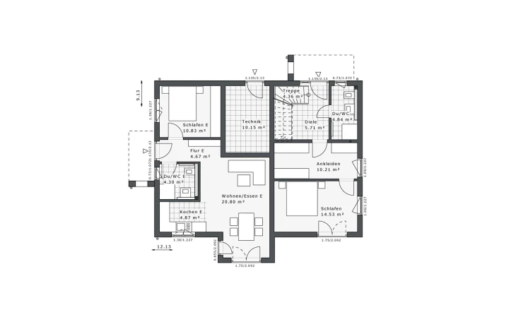 Danhaus - Musterhaus Dynamic-G-182 E1 Erdgeschoss