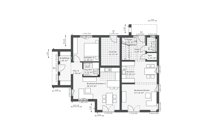 Danhaus - Musterhaus Dynamic-G-183 E1 Erdgeschoss