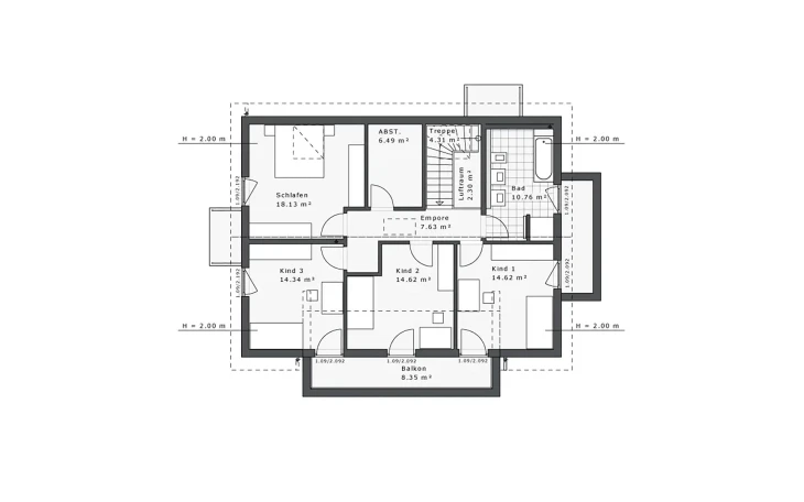 Danhaus - Musterhaus Dynamic-G-183 E2 Obergeschoss
