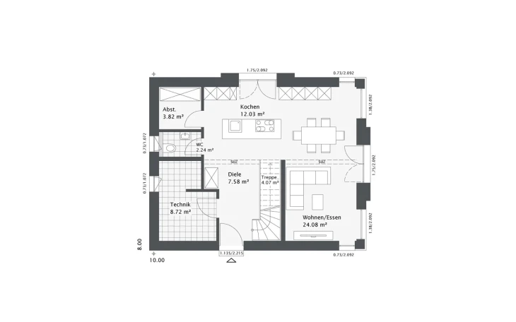 Danhaus - Musterhaus Dreamline-E-123 E1 Erdgeschoss