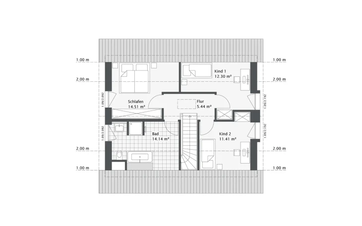 Danhaus - Musterhaus Dreamline-E-123 E1 Obergeschoss