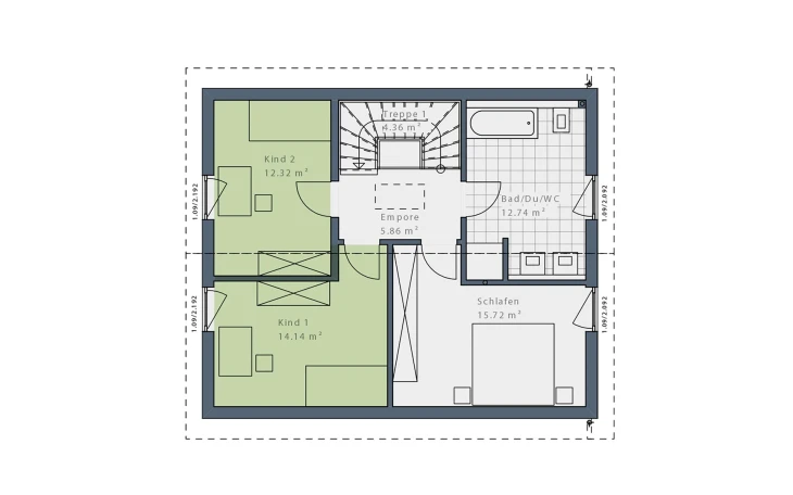 Danhaus - Musterhaus Meins-E-130 Dachgeschoss
