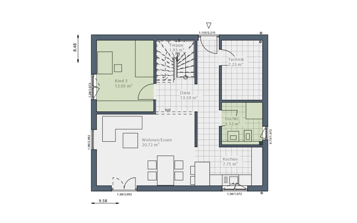 Danhaus - Musterhaus Meins-E-136 Erdgeschoss