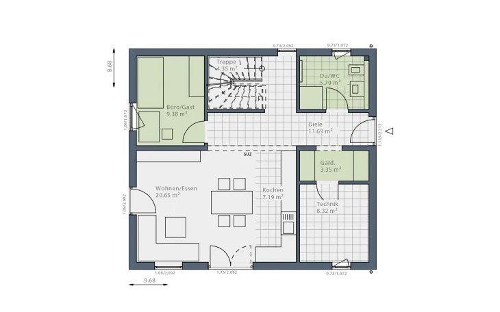 Danhaus - Musterhaus Meins-E-140 Erdgeschoss