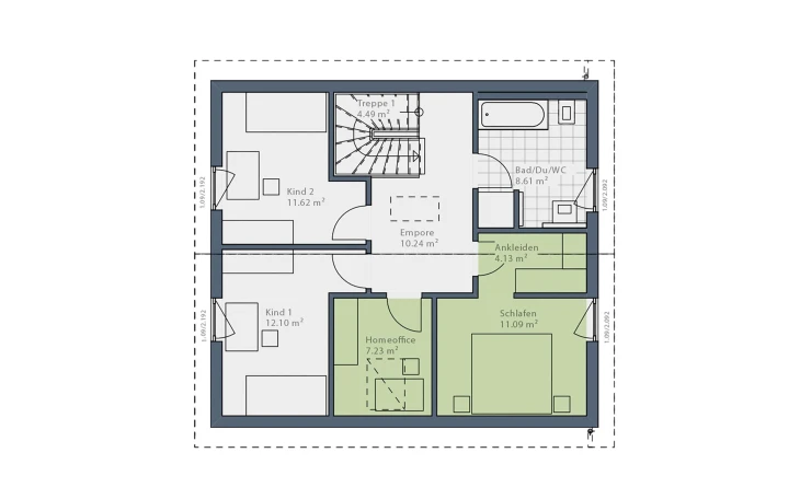 Danhaus - Musterhaus Meins-E-140 Dachgeschoss