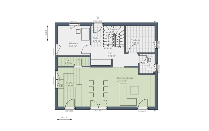 Danhaus - Musterhaus Meins-E-150 Erdgeschoss