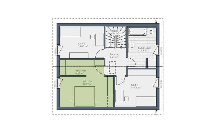 Danhaus - Musterhaus Meins-E-150 Obergeschoss