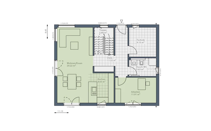 Danhaus - Musterhaus Meins-E-160 Erdgeschoss