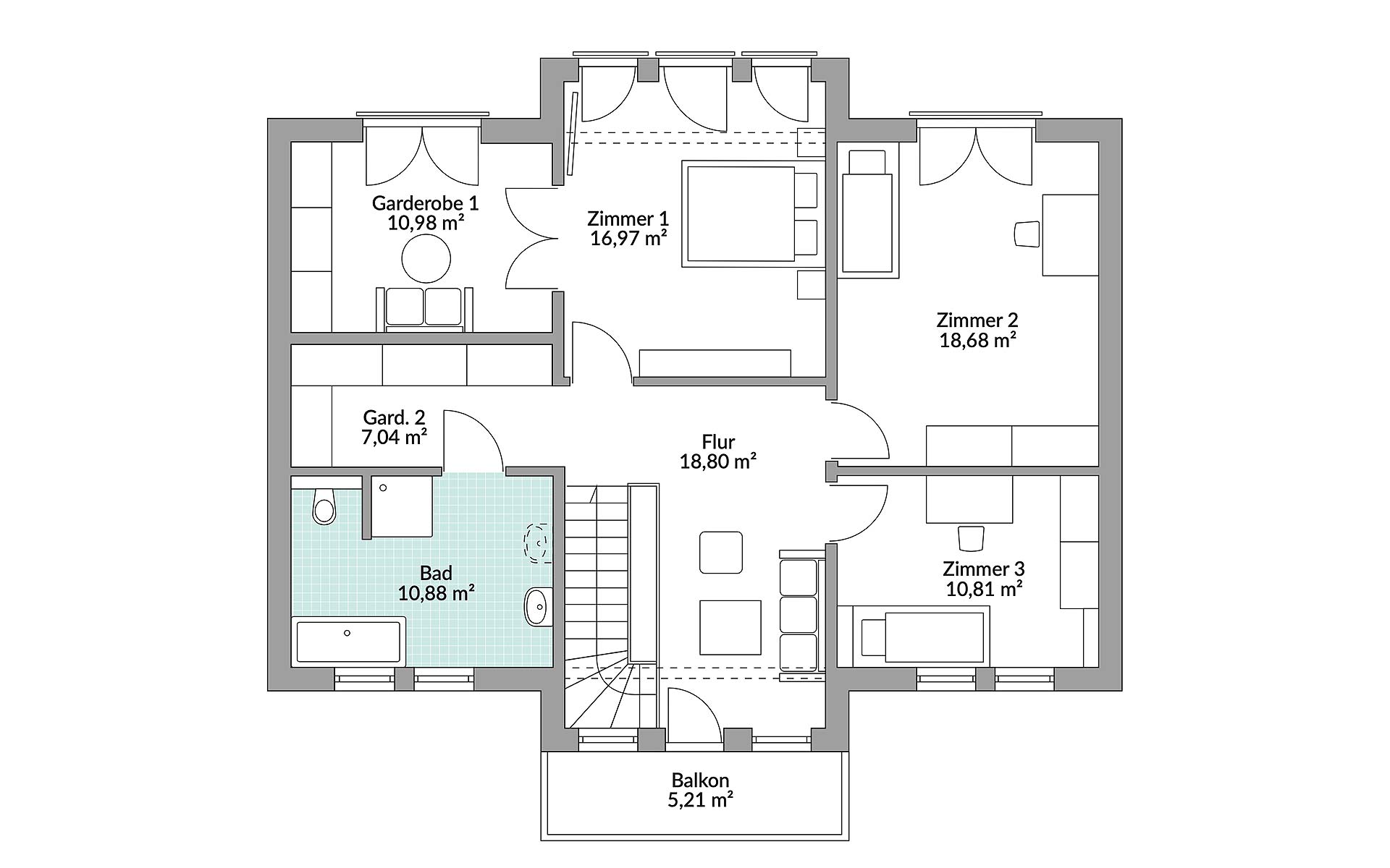 Obergeschoss Classic 196 von Danwood S.A.- Zweigniederlassung Berlin