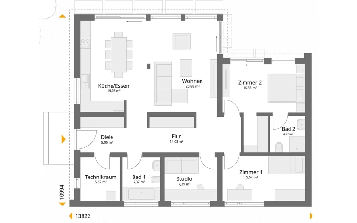 Danwood - Musterhaus Next 110 F Erdgeschoss