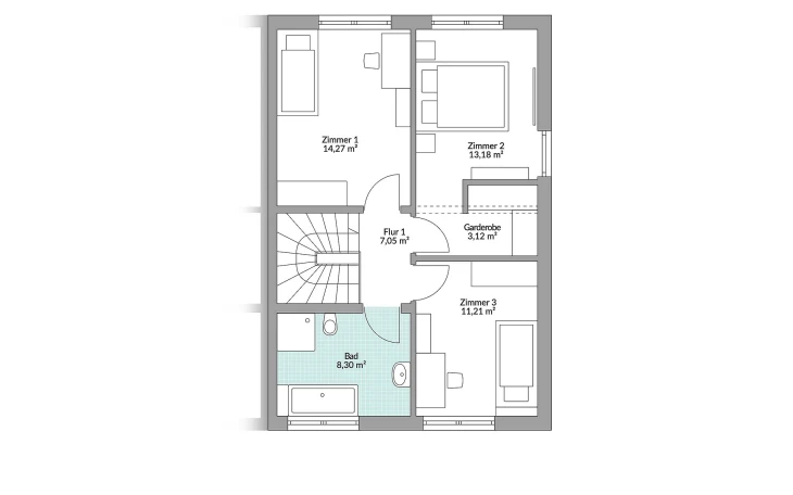 Danwood - Musterhaus Partner 116W Obergeschoss