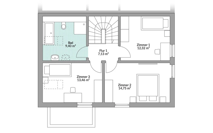 Danwood - Musterhaus Partner 117.1 Dachgeschoss