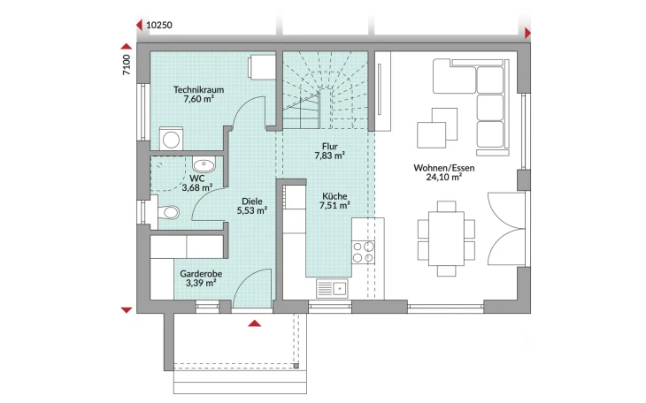 Danwood - Musterhaus Partner 117.1 Erdgeschoss