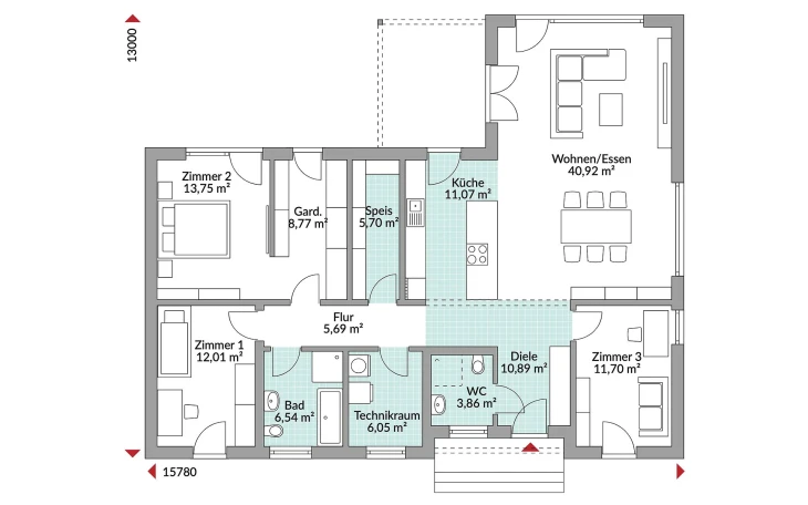 Danwood - Musterhaus Perfect 137 Erdgeschoss