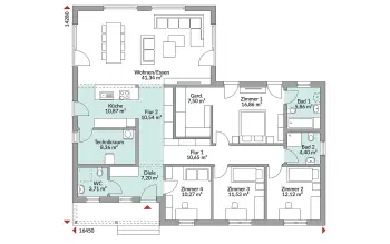 Grundriss Bungalow Perfect 161 von Danwood