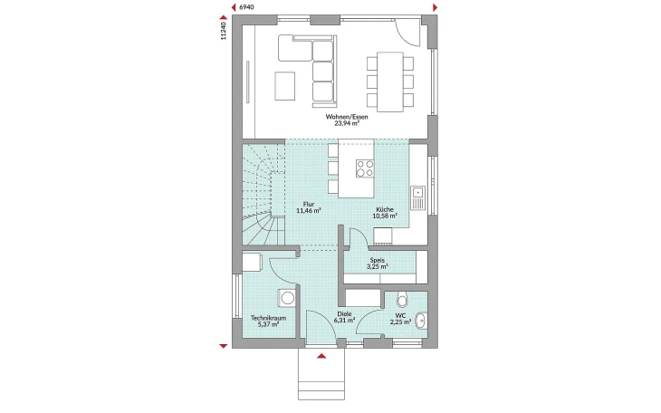 Danwood - Musterhaus Point 124 Erdgeschoss