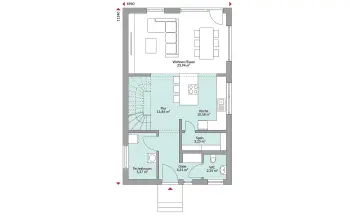 Grundriss Satteldach Point 124 von Danwood