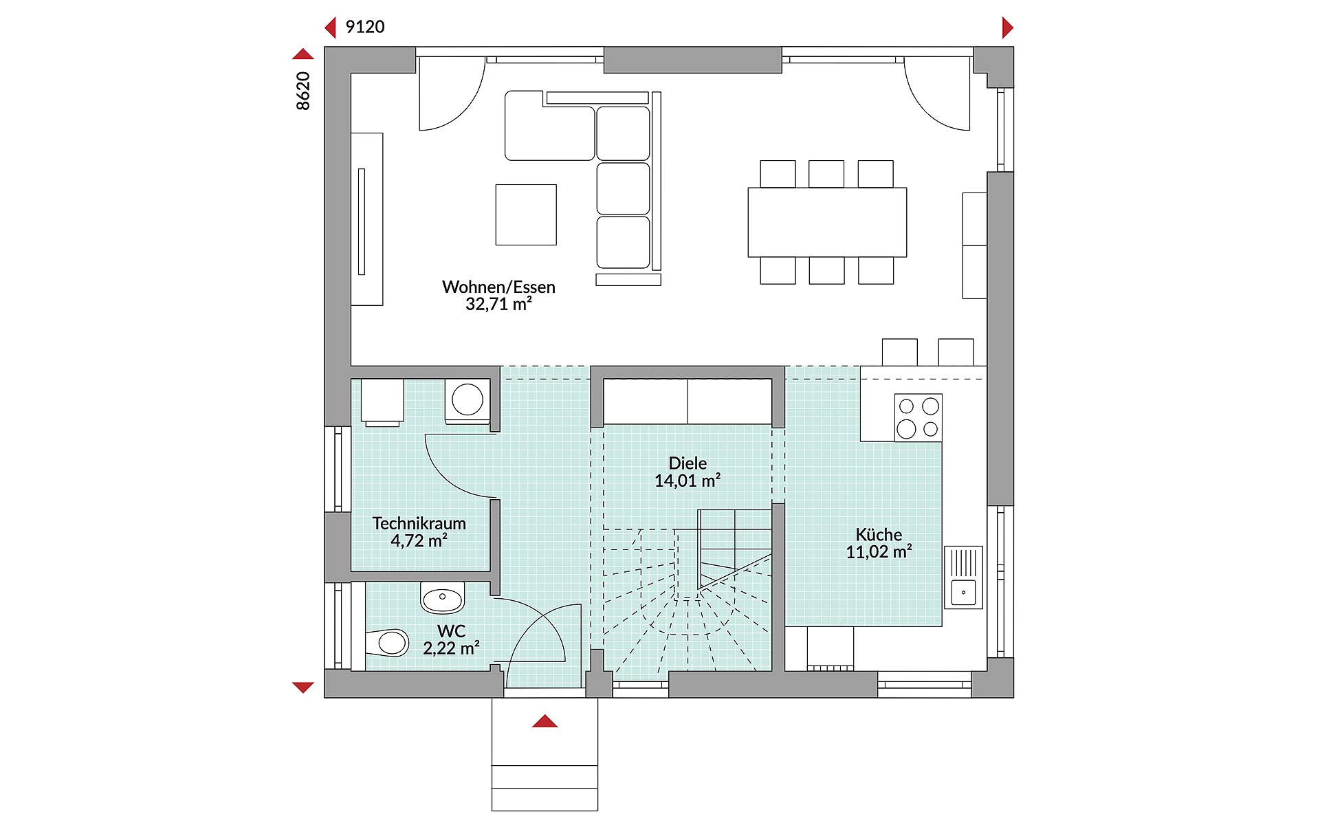 Erdgeschoss Point 126.1 von Danwood S.A.- Zweigniederlassung Berlin