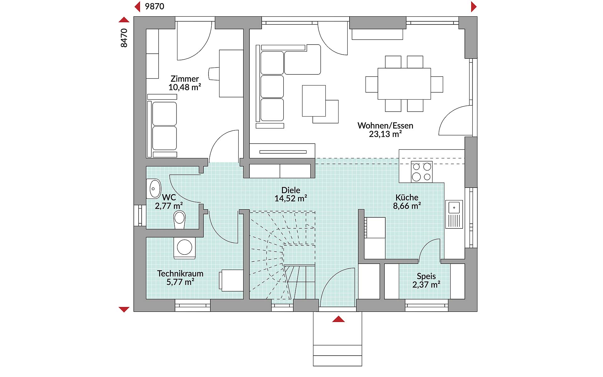Erdgeschoss Point 133.1 von Danwood S.A.- Zweigniederlassung Berlin