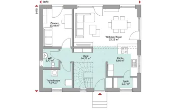 Grundriss Familienhaus Point 133.1 von Danwood