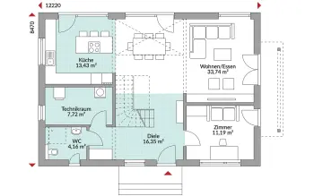 Grundriss Familienhaus Point 168.1 von Danwood