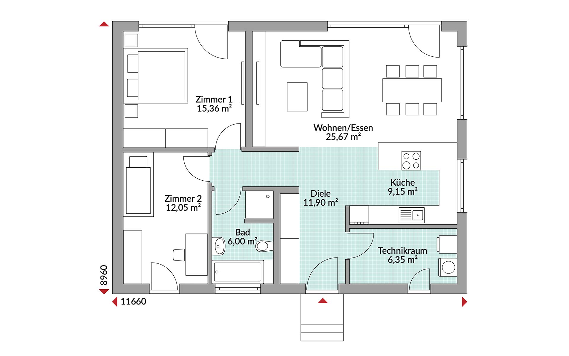 Erdgeschoss Perfect 86 von Danwood S.A.- Zweigniederlassung Berlin