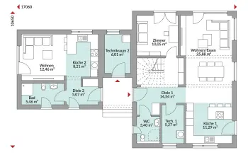 Grundriss Familienhaus Privat 174 von Danwood
