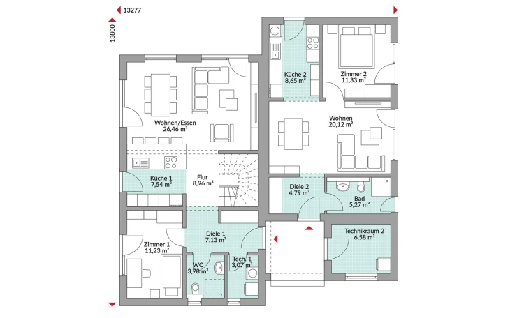 Danwood - Musterhaus Privat 191 Erdgeschoss