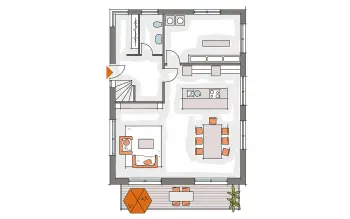 Grundriss Satteldach ICON 3.20 Aktionshaus von Dennert Massivhaus