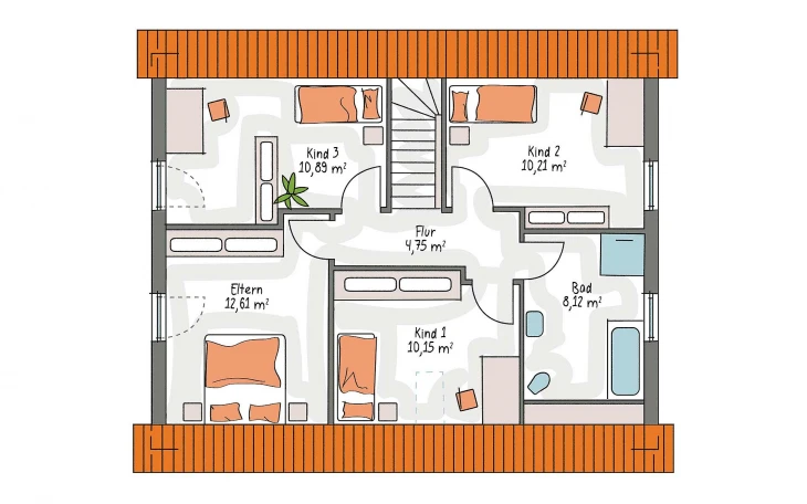 Dennert Massivhaus - Musterhaus ICON 3 Plus Quergiebel Dachgeschoss