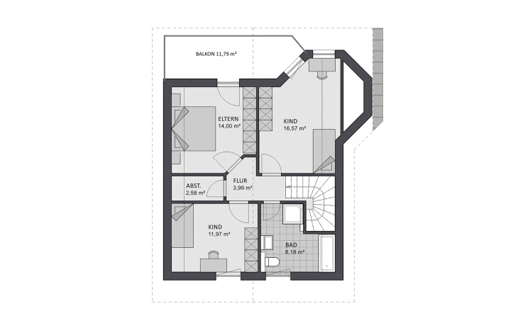 FAVORIT - Musterhaus Alpenland 132 Dachgeschoss