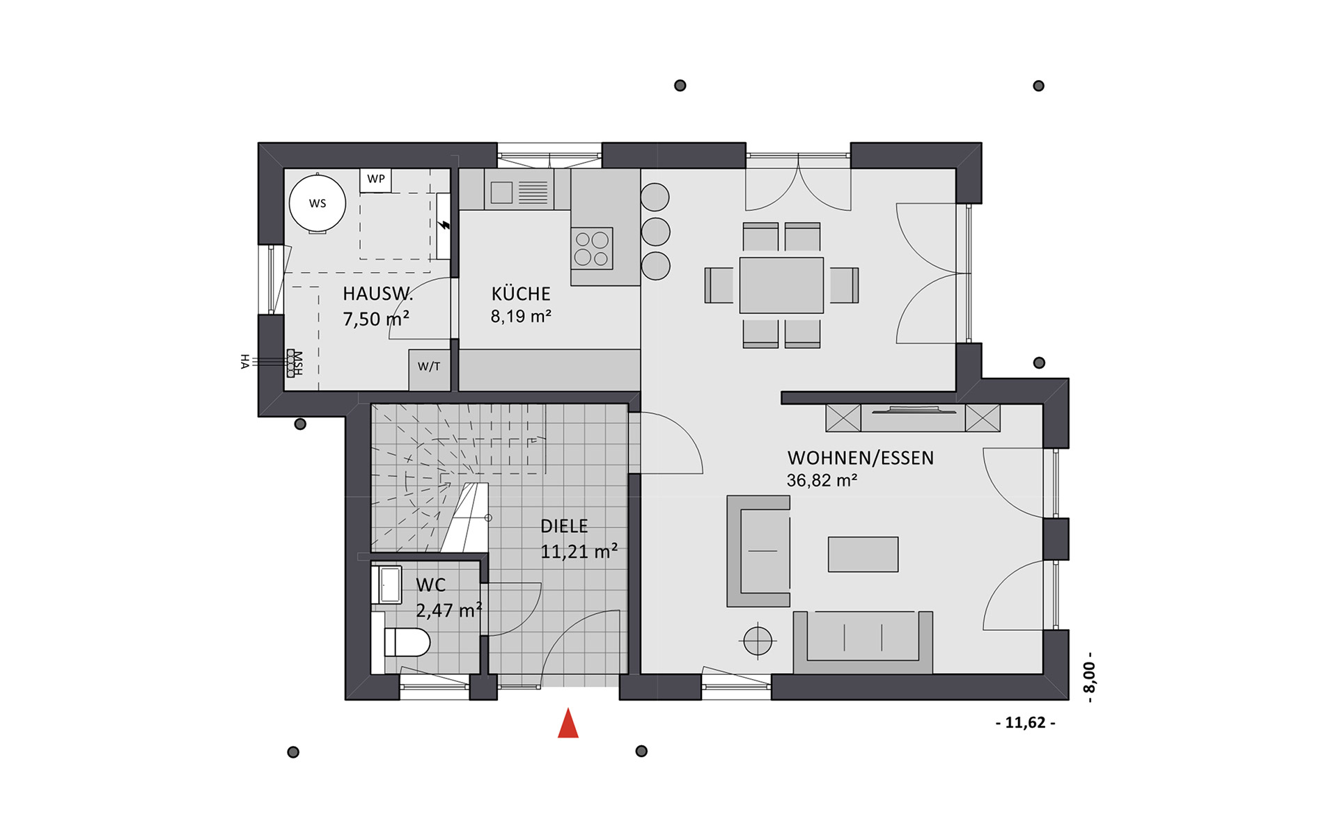Erdgeschoss Ambiente 127 von FAVORIT Haus- Vertriebs GmbH