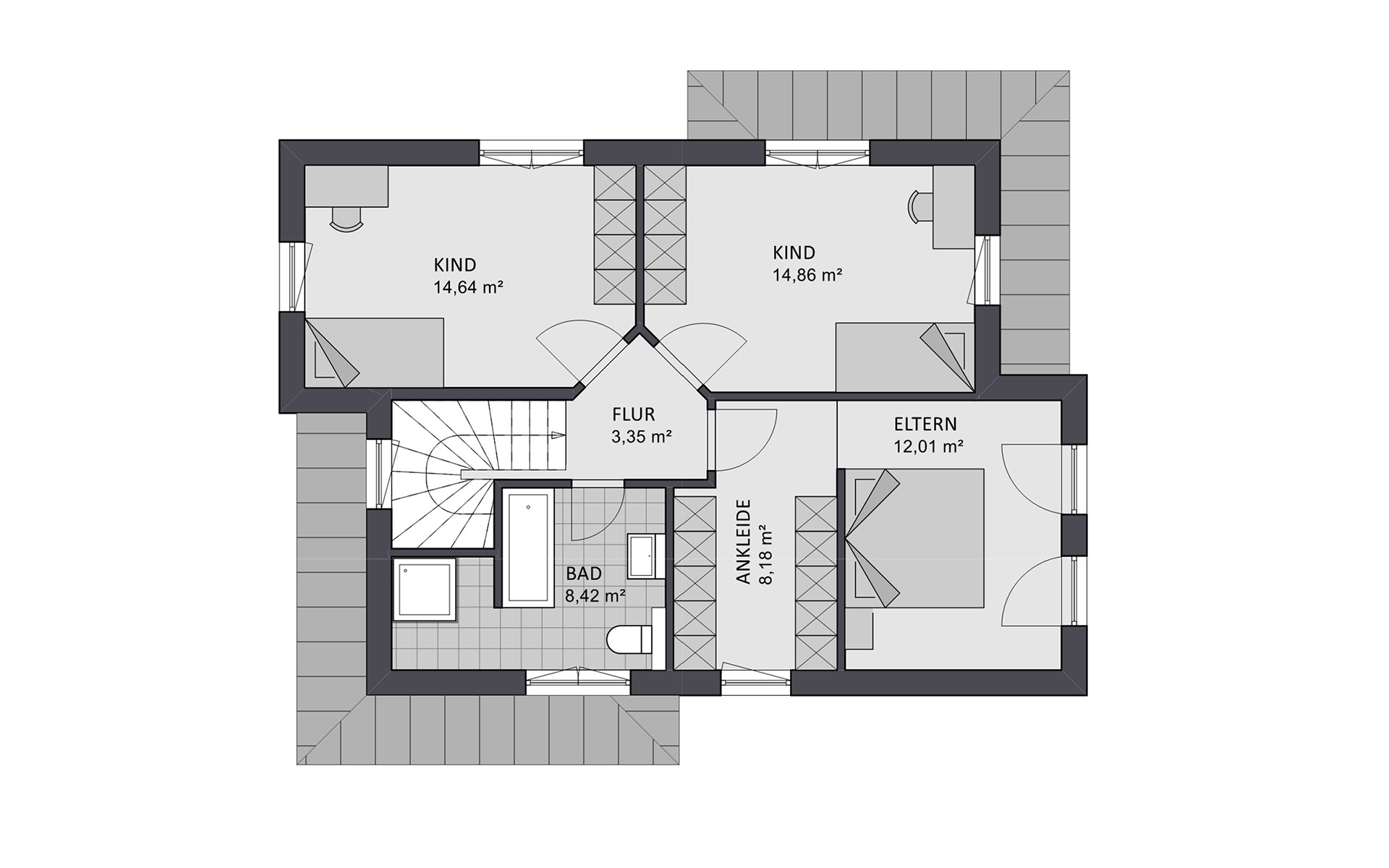 Obergeschoss Ambiente 127 von FAVORIT Haus- Vertriebs GmbH
