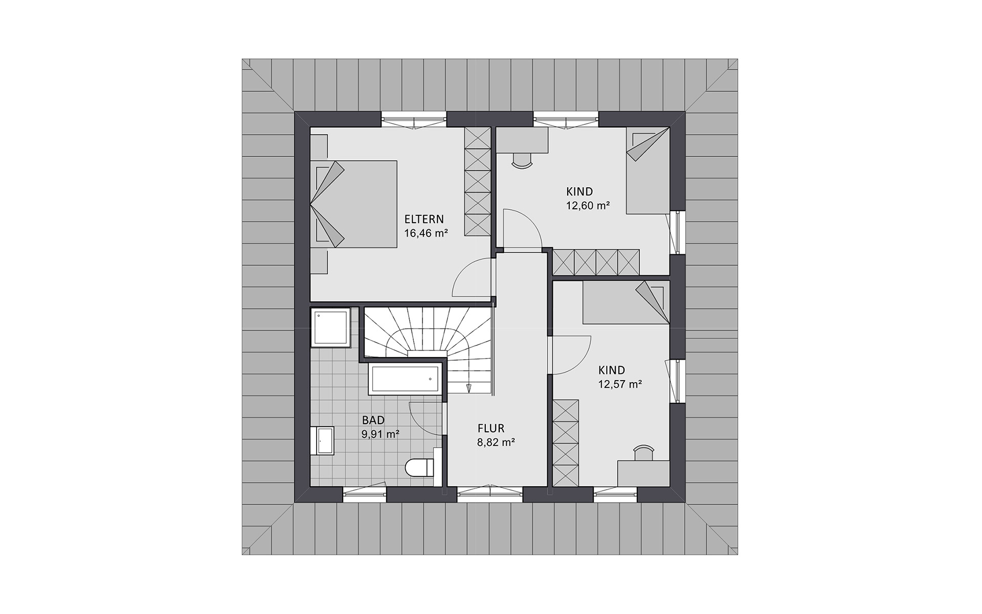 Obergeschoss Ambiente 145 von FAVORIT Haus- Vertriebs GmbH
