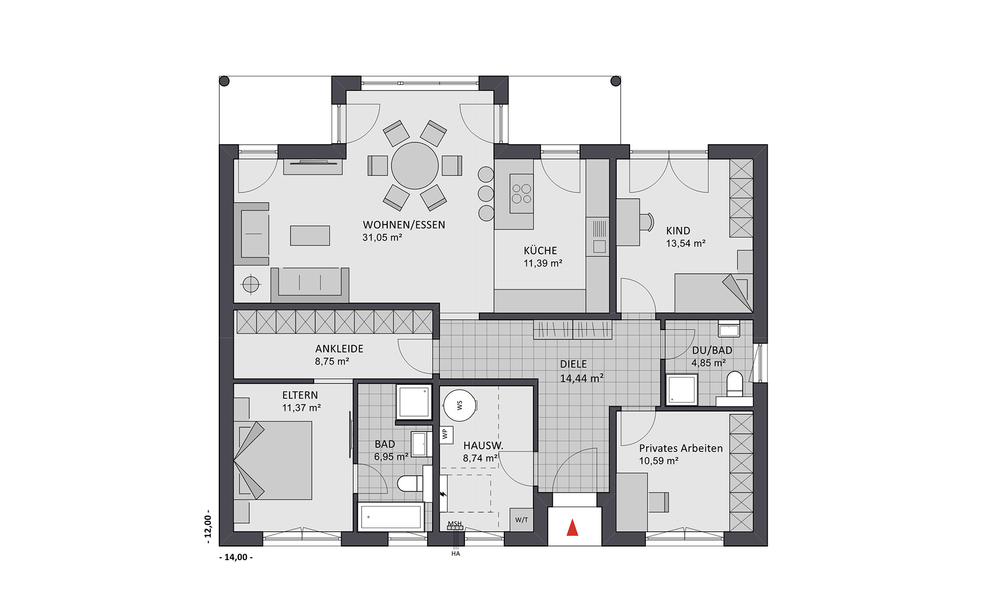 Erdgeschoss Chalet 122 edition von FAVORIT Haus- Vertriebs GmbH