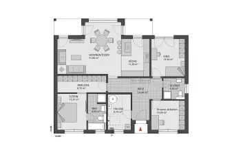 Grundriss Bungalow Chalet 122 edition von FAVORIT