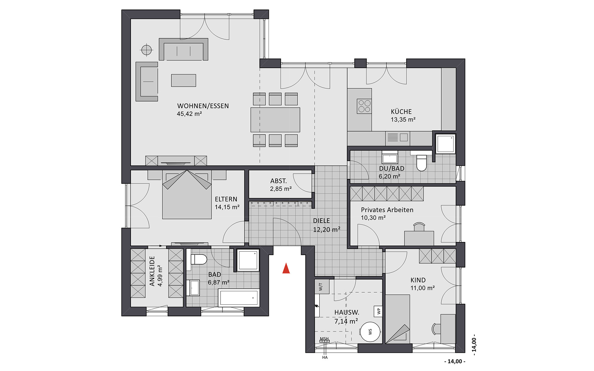 Erdgeschoss Chalet 135 von FAVORIT Haus- Vertriebs GmbH
