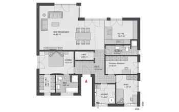Grundriss Bungalow Chalet 135 von FAVORIT