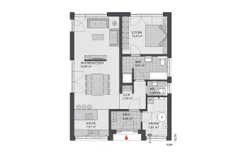 Grundriss Pultdach Chalet 86 von FAVORIT