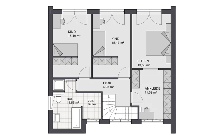 FAVORIT - Musterhaus Concept Design 151 Obergeschoss