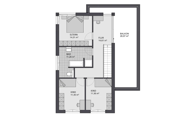 FAVORIT - Musterhaus Concept Design 176 Obergeschoss