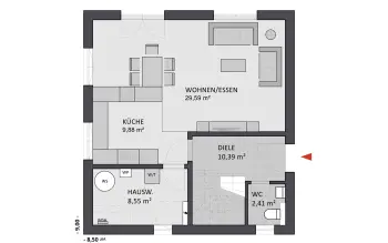 Grundriss Pultdach Creativ Sun 116 von FAVORIT