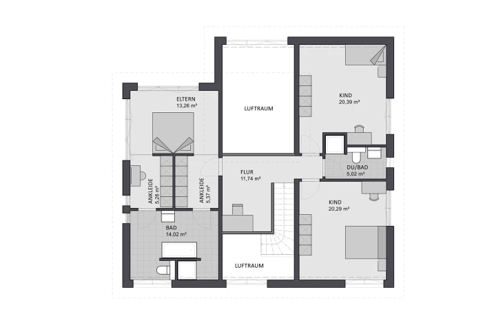 FAVORIT - Musterhaus Creativ Sun 211 edition Obergeschoss