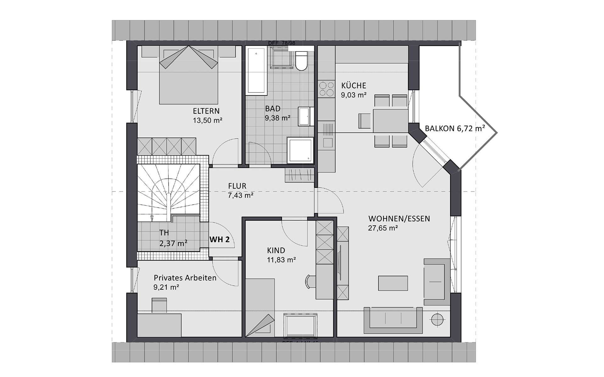 Dachgeschoss Premium 76/95 von FAVORIT Haus- Vertriebs GmbH