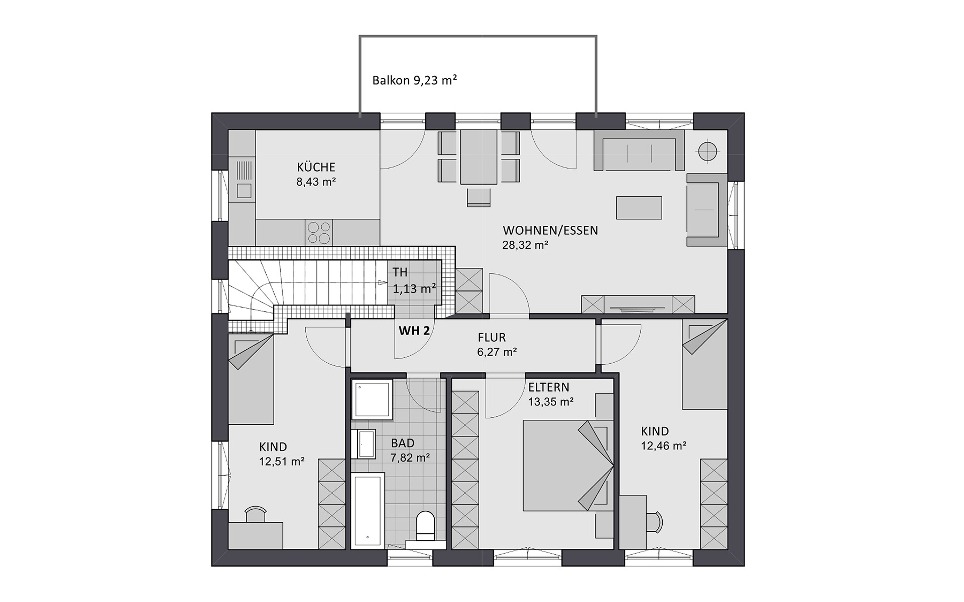 Obergeschoss Premium 92/93 von FAVORIT Haus- Vertriebs GmbH